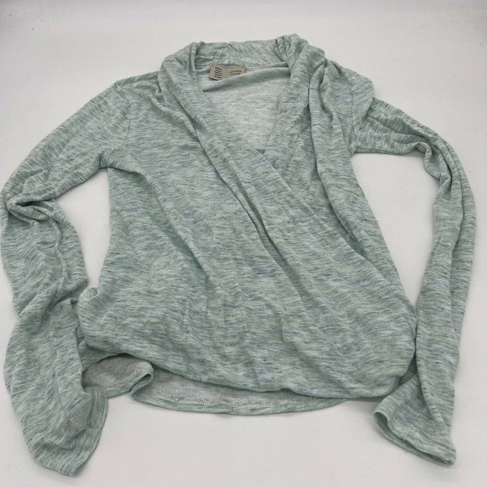 ANTHROPOLOGIE SATURDAY/SUNDAY DRAPED CRISS-CROSS TOP Soft XS Striped Soft